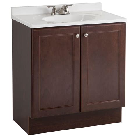 Not sure which product is right for you? Glacier Bay All-In-One 30 in. W Bath Vanity Combo in ...