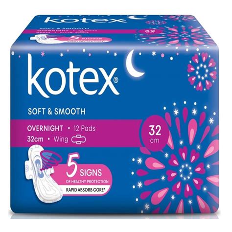 Kotex Soft And Smooth Overnight Wing 32cm12s X 3 Pack Shopee Malaysia