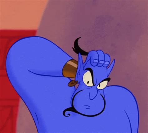 Aladdin Genie GIF Aladdin Genie Head Scratch Discover Share GIFs
