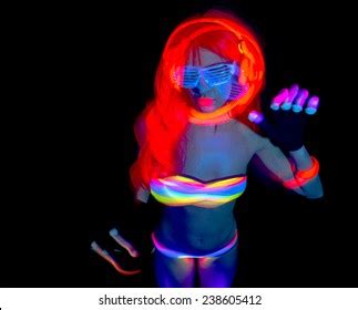 Sexy Female Disco Dancer Poses Uv Stock Photo Shutterstock