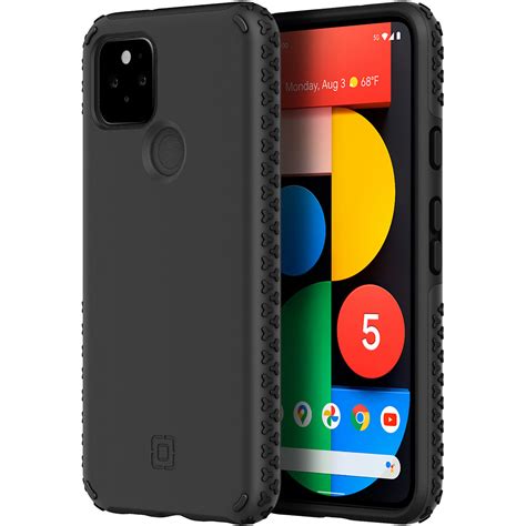 Edge corner thickening offered by luibor black silicone protects your phone during accidental falls or drops. Incipio Grip Smartphone Case for Google Pixel 5 (Black)