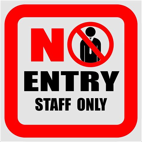 999store No Entry Staff Only Office Sign Board 20x20 Cm
