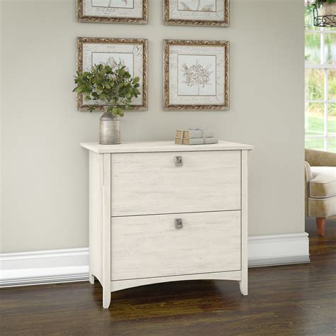 Steel file cabinets on casters are sleek and contemporary, working well in small spaces where they can easily be rolled out of the way. Bush Furniture - Salinas Lateral File Cabinet in Antique ...