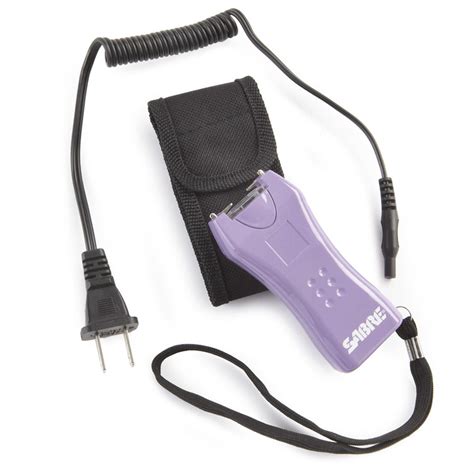 Sabre 600000v Rechargeable Mini Stun Gun With Holster Purple 609764
