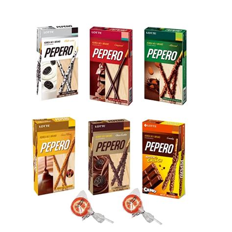 LOTTE Pepero Chocolate Sticks 6 Variety Flavors Original Almond