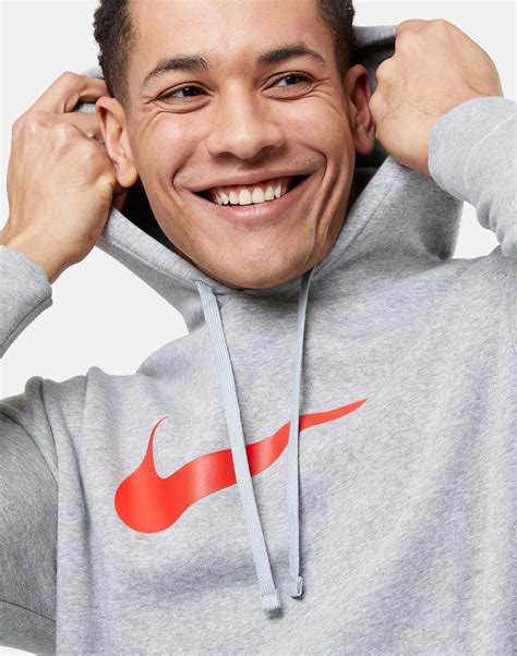 Nike Mens Repeat Swoosh Hoodie Grey Life Style Sports Uk