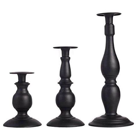 Sold and shipped by eforcity. FengMicon Black Metal Pillar Candle Holder Set of 3 ...