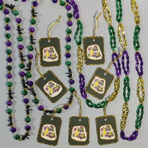 11pc Set New Orleans Mardi Gras Carnival Bead Metallic Throws Etsy