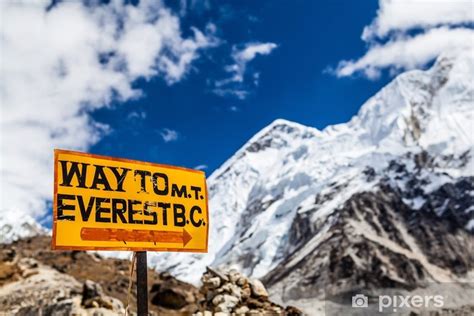 Wall Mural Mount Everest Signpost Himalayas Pixersus