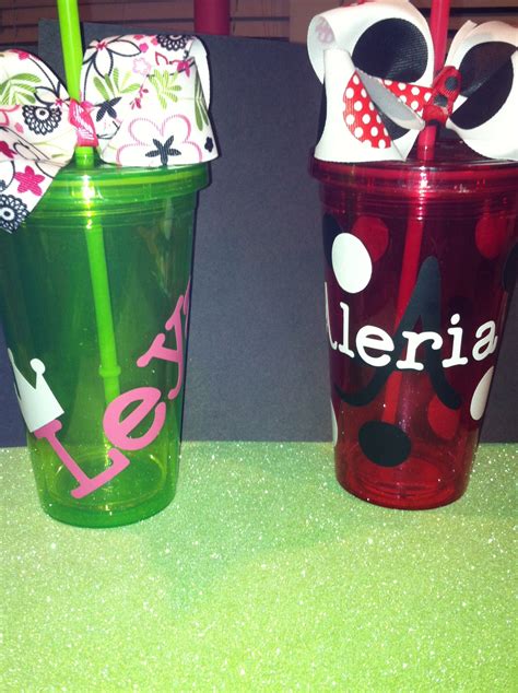 Cricut Vinyl Project Made These Cups For My Girls Vinyl Projects