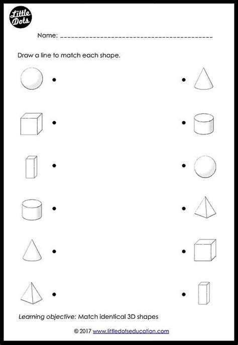 I started using organizational binders with my students about two years ago in my kindergarten classroom. Free solid shapes or 3D shapes matching worksheet for ...