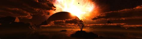 Beautiful Golden Dual Monitor Wallpaper 3840x1080 | Dual screen