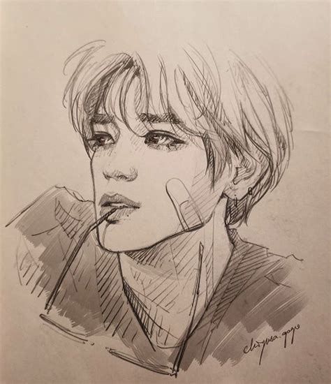 Pin By Ivanna On Reference ~ Kpop Drawings Sketches Face Sketch