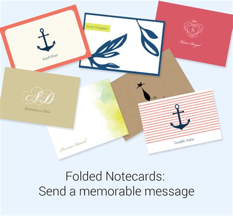 Personalised Folded Note Cards Paper Design Co