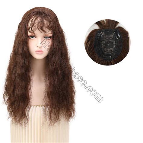 Synthetic Curly Hair Topper With Bangs For Women 24 Long Clip In Hair