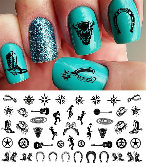 Country And Western Nail Art Waterslide Decals Set 1 Horseshoes