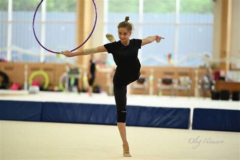 Arina Averina Russia Training Hoop Routine At Center In Novogorsk