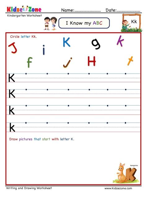 Letter K Writing Practice Worksheet Free Kindergarten English Worksheet