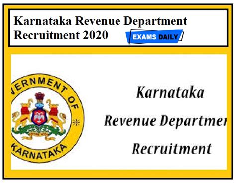 Karnataka Revenue Department Recruitment 2020 Out Apply 54 Vacancies