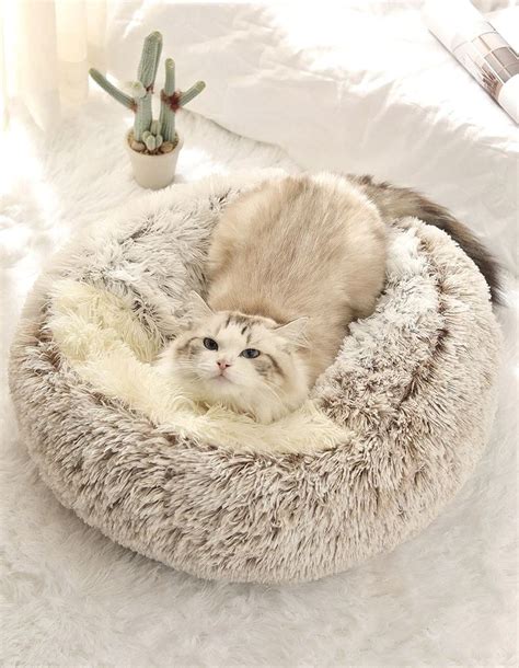 Winter Warm Bed Plushy For Cats And Small Dogs In 2021 Plush Pet Bed