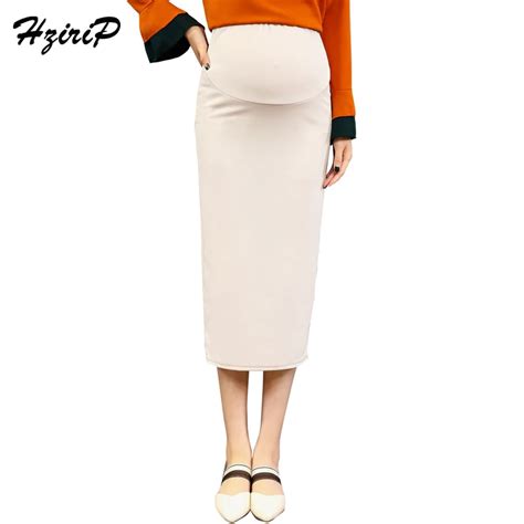 Hzirip New 2018 Korean Fashion Maternity Belly Skirts Knitted Sexy Straight Casual Slim Skirts