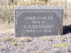 Anna Annie Kahler Reinhardt M Morial Find A Grave