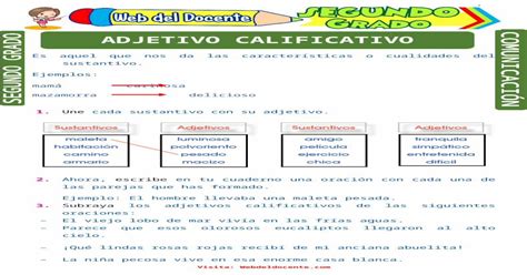 Adjetivo Calificativo Para Segundo Grado De Primaria · Web View Subraya