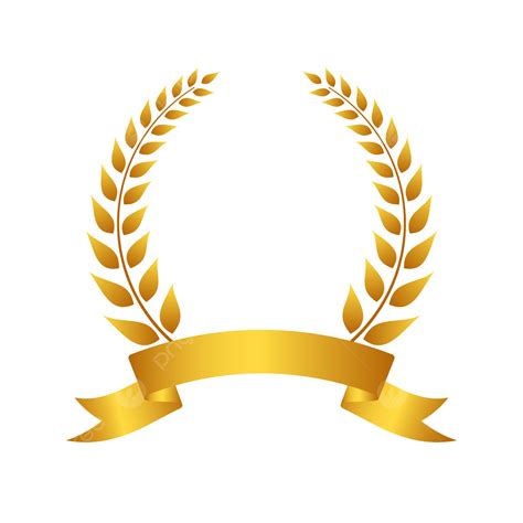 Laurel Wreath Gold Vector Hd Images Gold Laurel Wreath With Curved