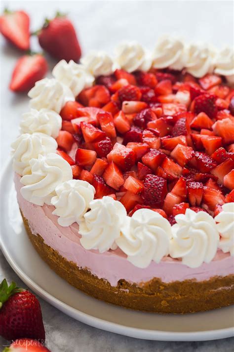 This No Bake Strawberry Cheesecake Is Light Fluffy And Loaded With