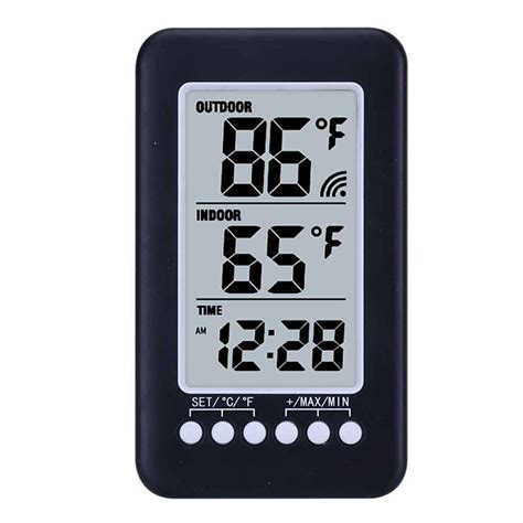 Lcd Wireless Thermometer Clock Indoor Outdoor Digital Thermometer