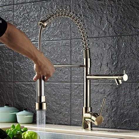 Much like some of the others, it also features a solid brass construction and the finish is made from stylish chrome. Brewst Luxury Single Hole Pull Out Spring Sprayer Dual ...