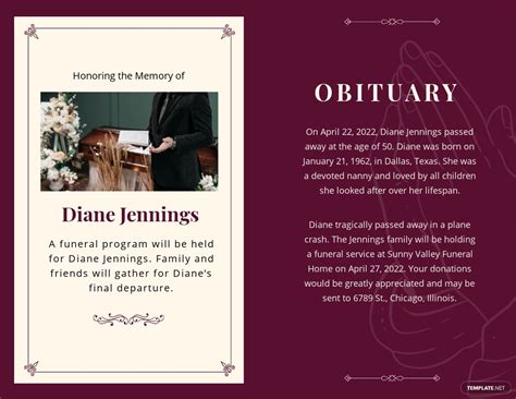 Christian Funeral Obituary Bi-Fold Brochure Template in Illustrator, InDesign, Word, Apple Pages ...