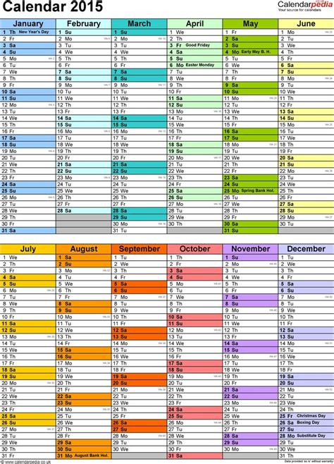 1 year calendar template excel