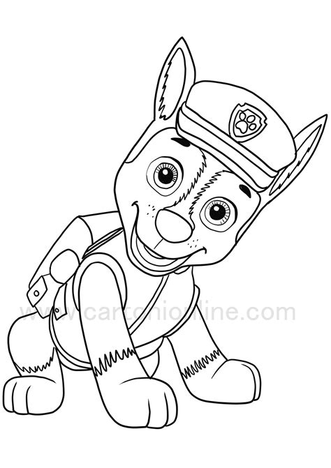 Paw Patrol Coloring Pages Chase In 2020 Paw Patrol Co