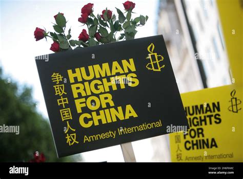Amnesty International Held A One Minute Silence Outside The Chinese