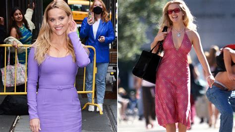 Reese Witherspoon has a Legally Blonde moment in figure-skimming dress