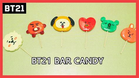 설탕공예 Bt21 막대사탕 Bt21 Bar Candy Youtube