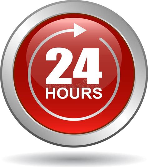 24 Hours Support Web Button Red Stock Vector Illustration Of Center