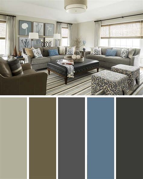 A Living Room Filled With Furniture And Lots Of Color Swatches In
