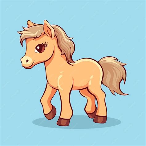 Premium Vector Cute Cartoon Horse Vector Character