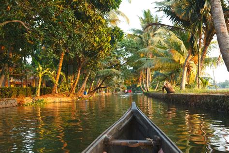 Travelling In Canoe On Kerala Backwaters Kerala India Stock Image