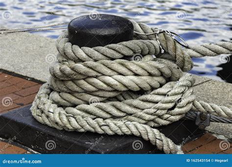 Dock Rope On A Pier Stock Photo Image Of Marine Ship 162543154