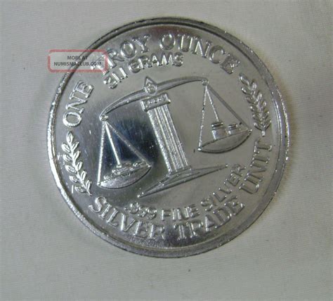 One Troy Ounce 999 Fine Silver Silver Trade Unit Coin 31 1 Grams