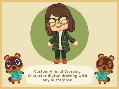 Custom Animal Crossing Character Digital Drawing With Any Etsy