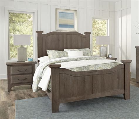 Vaughan Bassett Sawmill 2pc Arch Bedroom Set In Saddle Grey