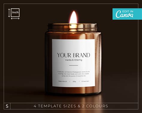 Minimal Candle Label Template Simple Editable Candle Labels Etsy