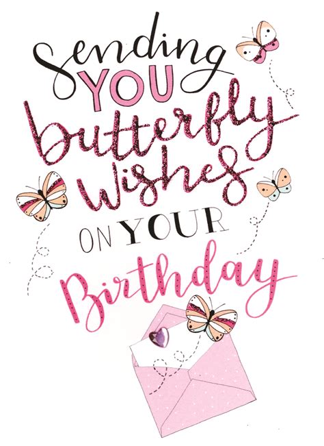Happy Birthday Sending Butterfly Wishes Greeting Card Cards