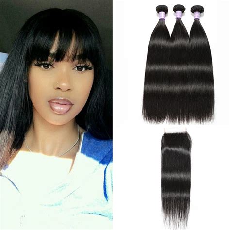 Cheap Hair Weave With Closurehair Bundles With Lace Frontal Closure