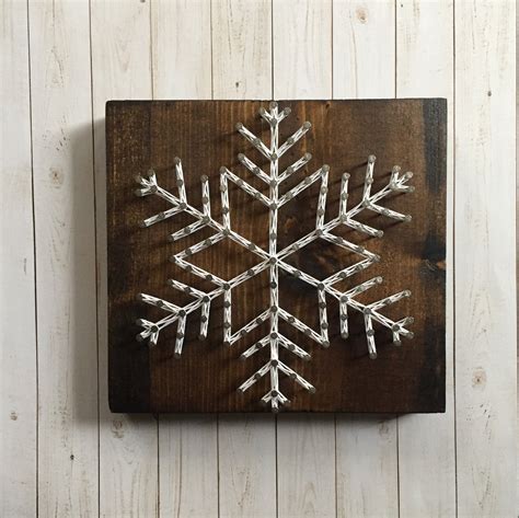 Snowflake String Art Snowflake Sign Winter Decor Tiered Etsy