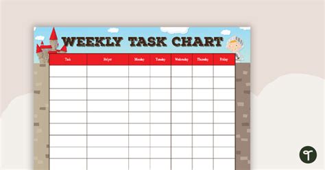 Fairy Tales And Castles Weekly Task Chart Teach Starter